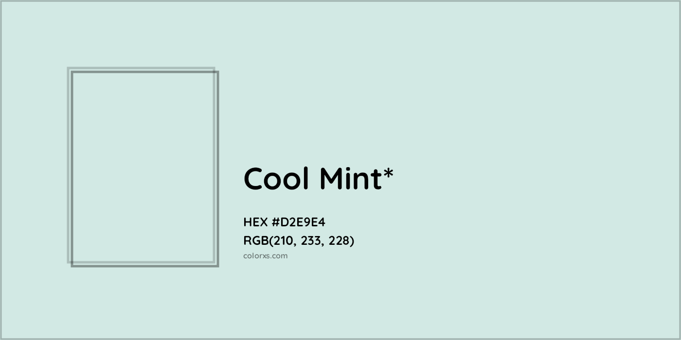 HEX #D2E9E4 Color Name, Color Code, Palettes, Similar Paints, Images