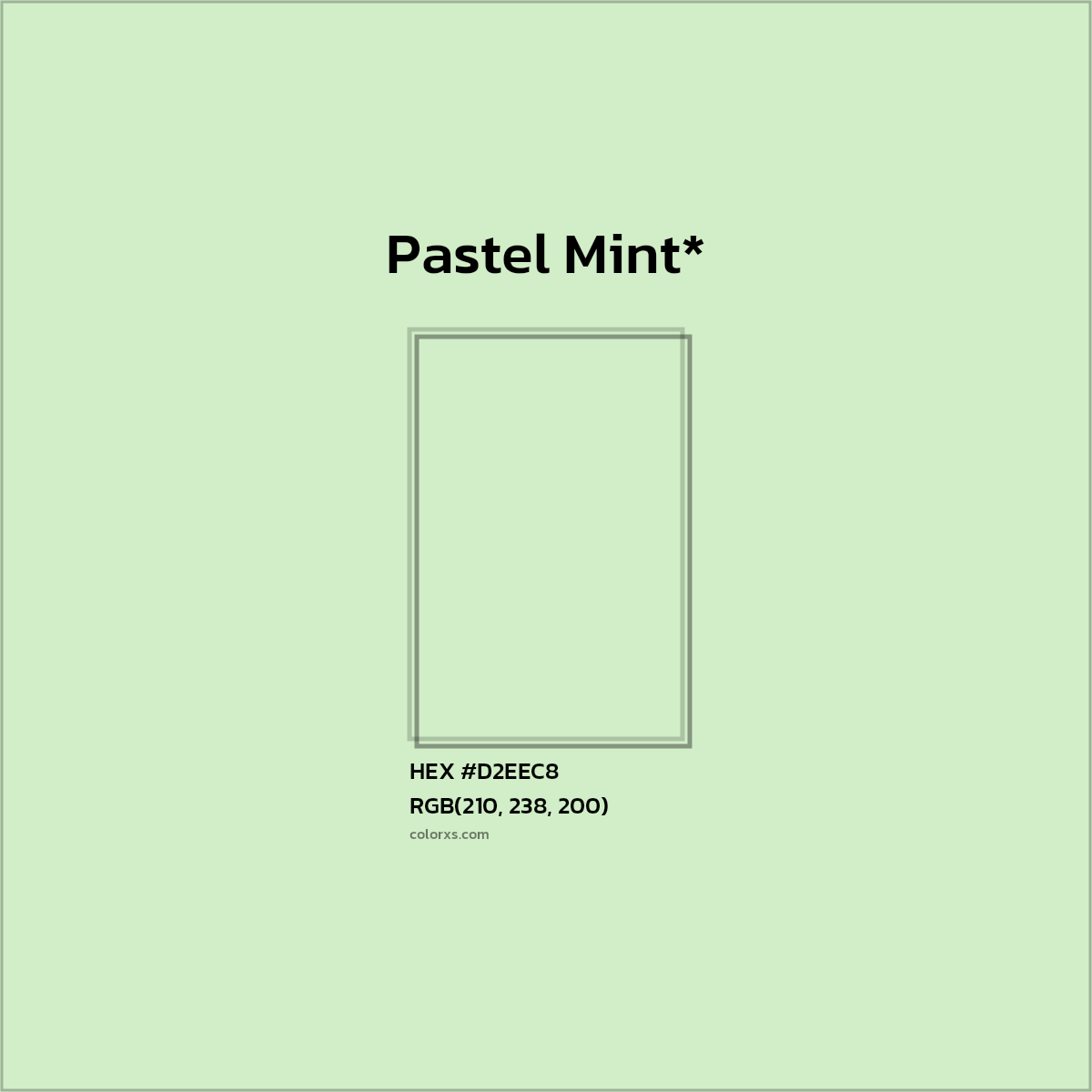 HEX #D2EEC8 Color Name, Color Code, Palettes, Similar Paints, Images