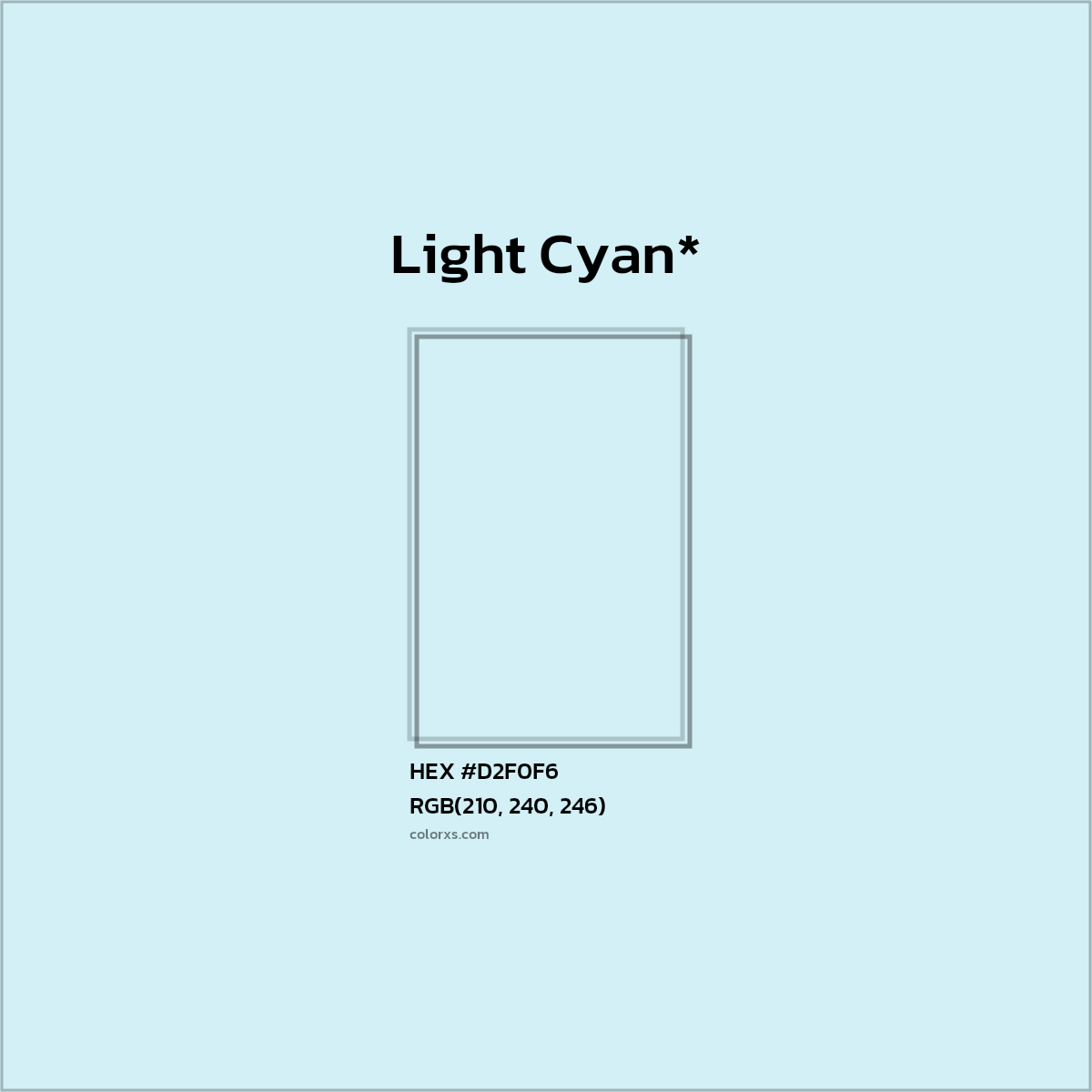 HEX #D2F0F6 Color Name, Color Code, Palettes, Similar Paints, Images