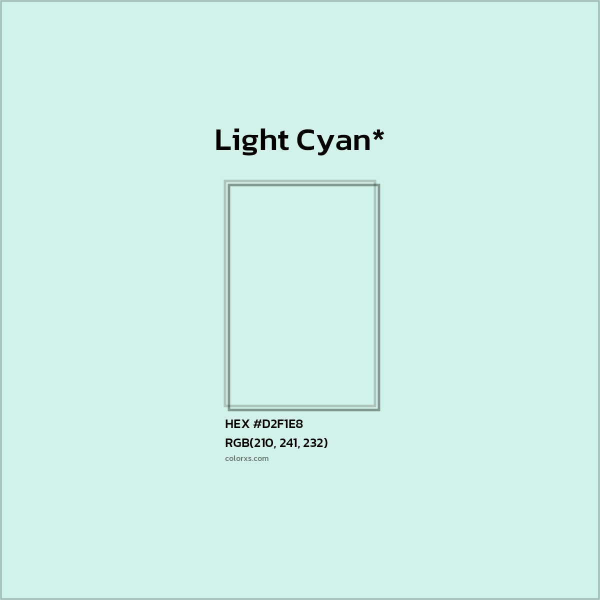 HEX #D2F1E8 Color Name, Color Code, Palettes, Similar Paints, Images