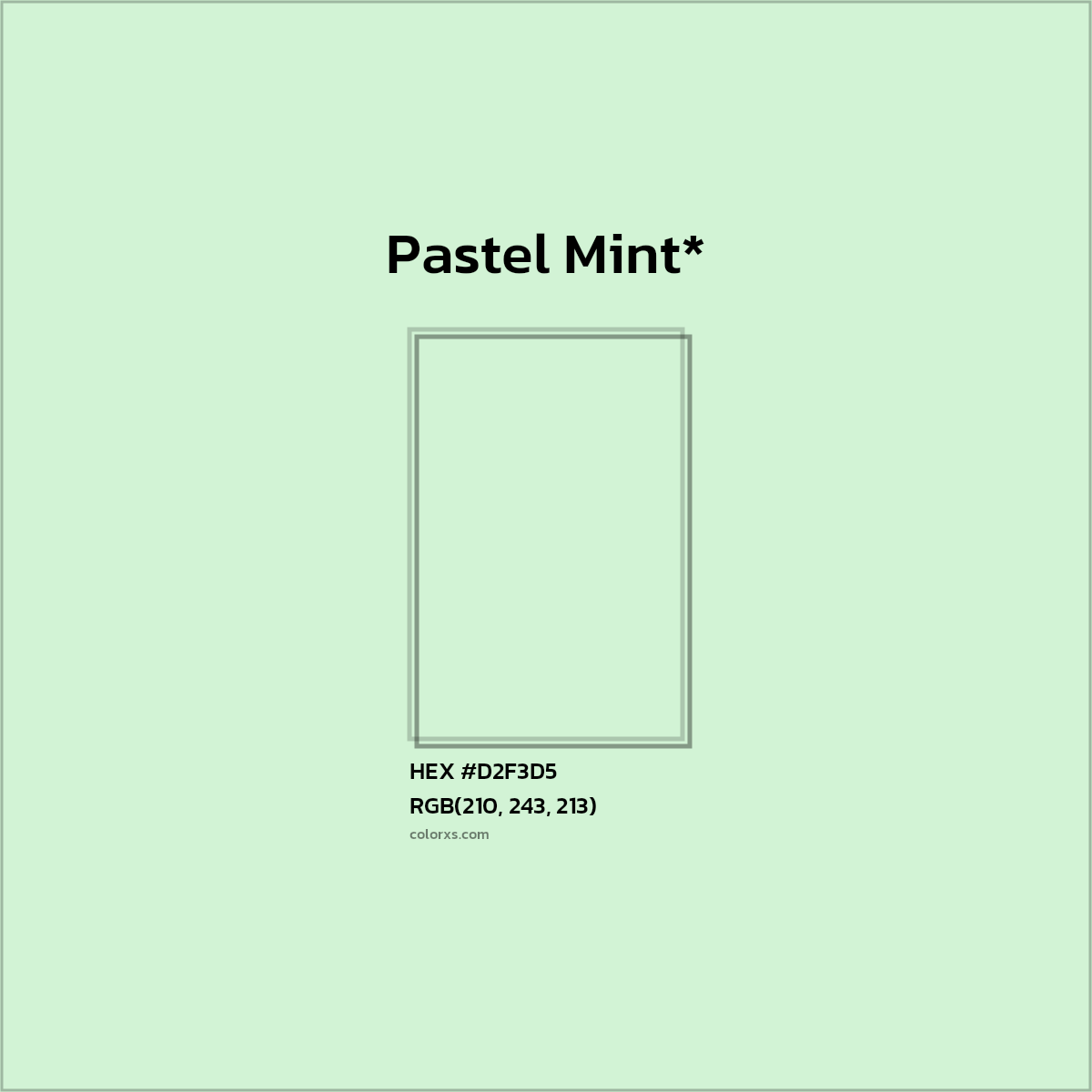 HEX #D2F3D5 Color Name, Color Code, Palettes, Similar Paints, Images