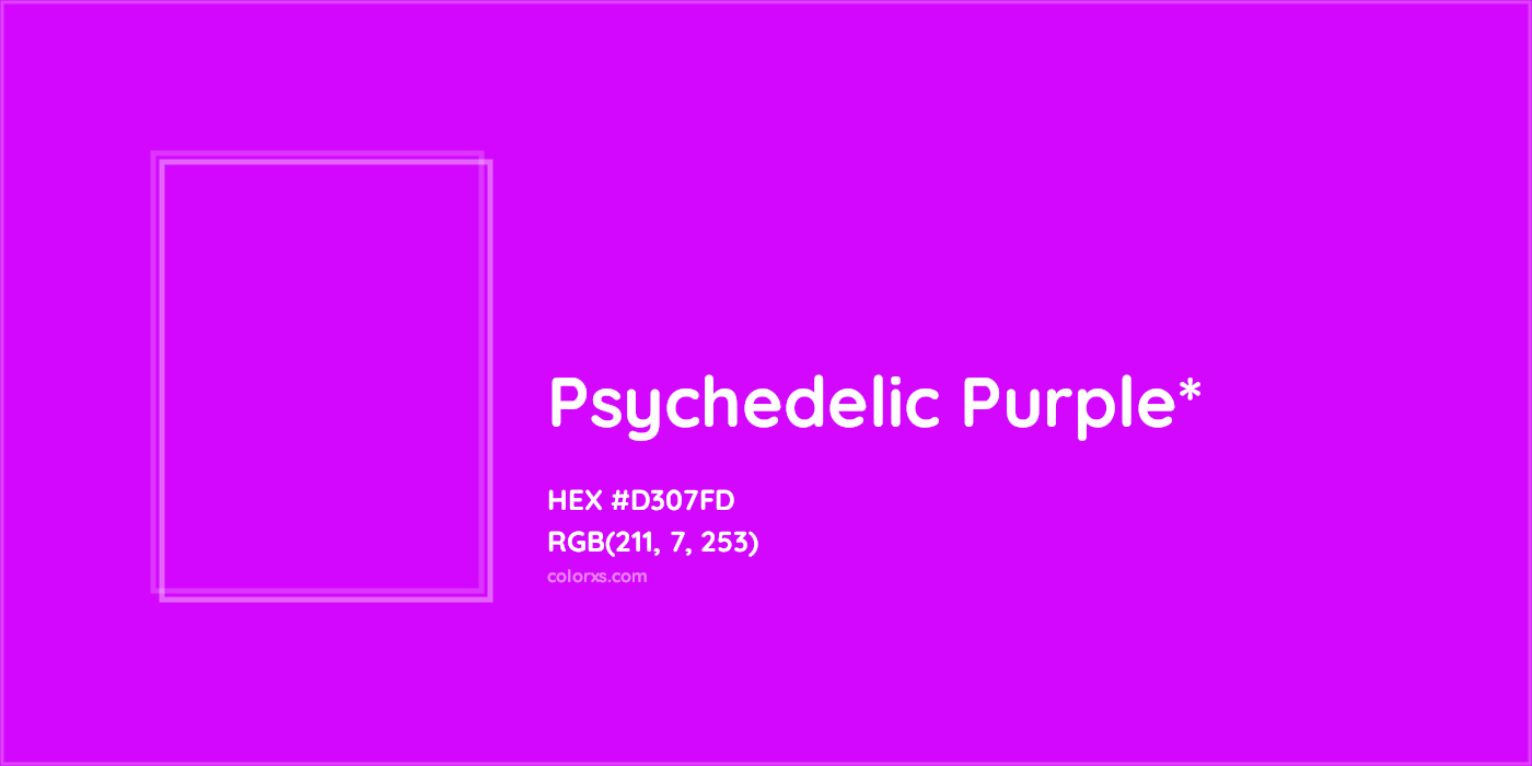HEX #D307FD Color Name, Color Code, Palettes, Similar Paints, Images