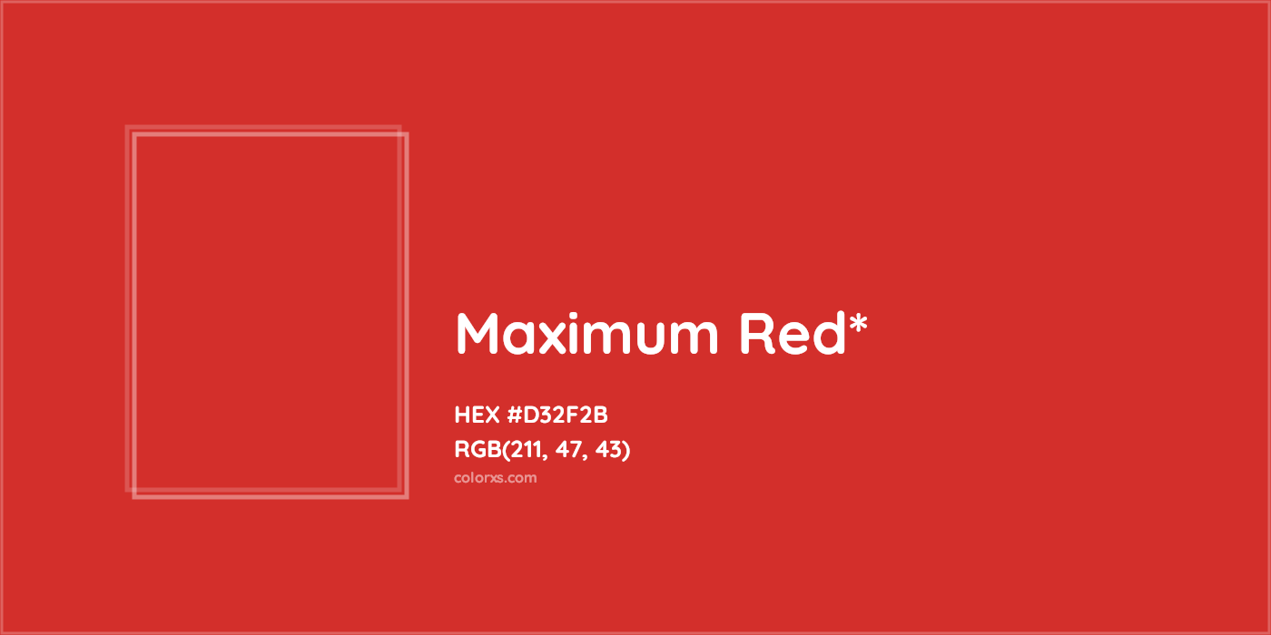 HEX #D32F2B Color Name, Color Code, Palettes, Similar Paints, Images