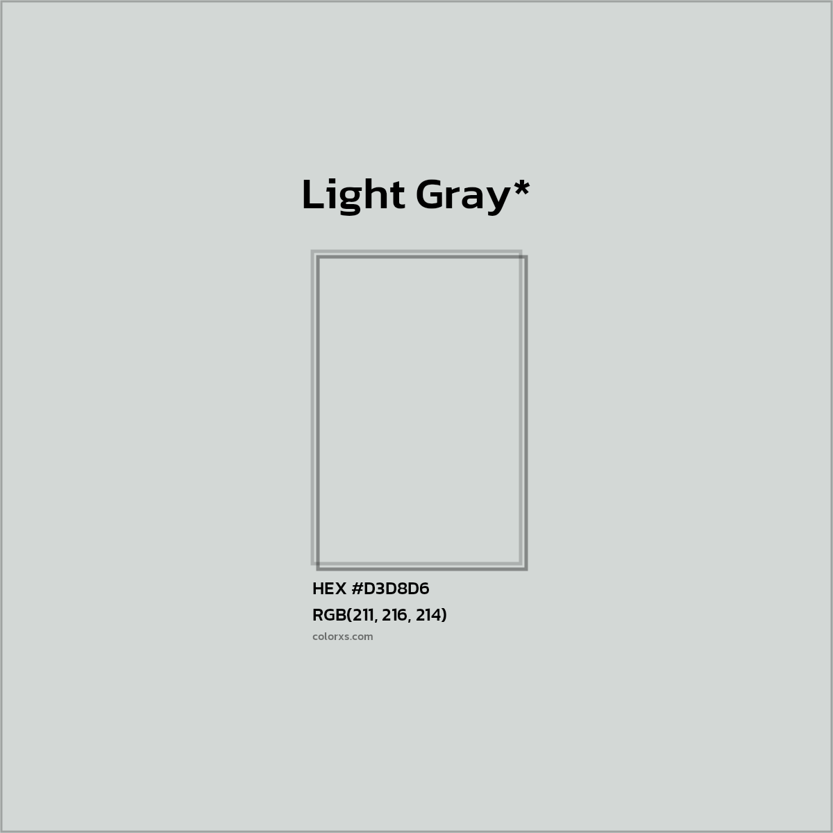 HEX #D3D8D6 Color Name, Color Code, Palettes, Similar Paints, Images
