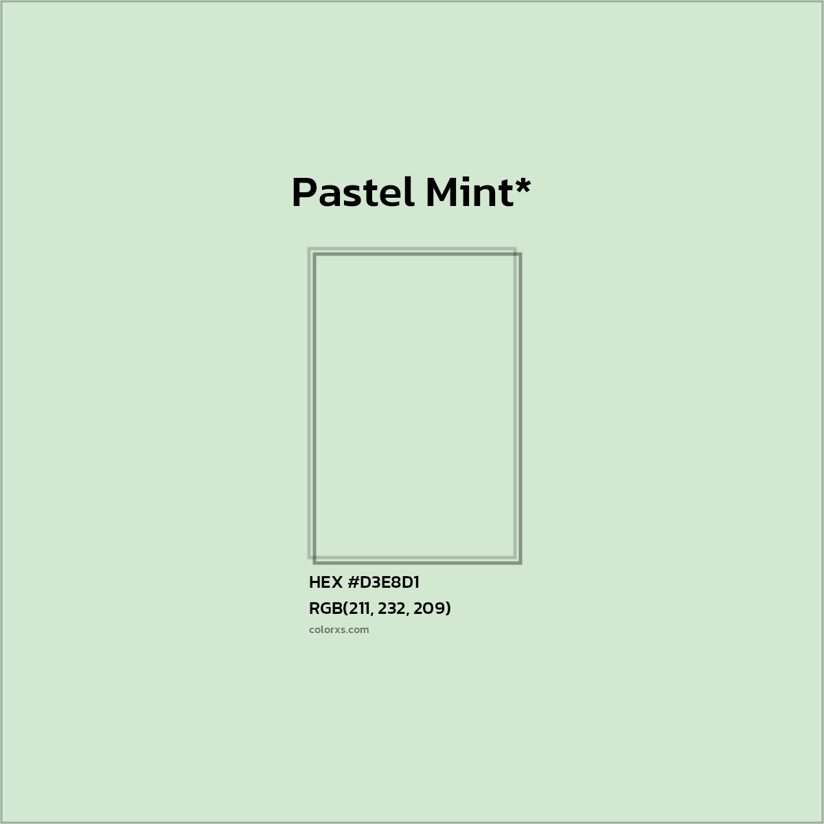 HEX #D3E8D1 Color Name, Color Code, Palettes, Similar Paints, Images