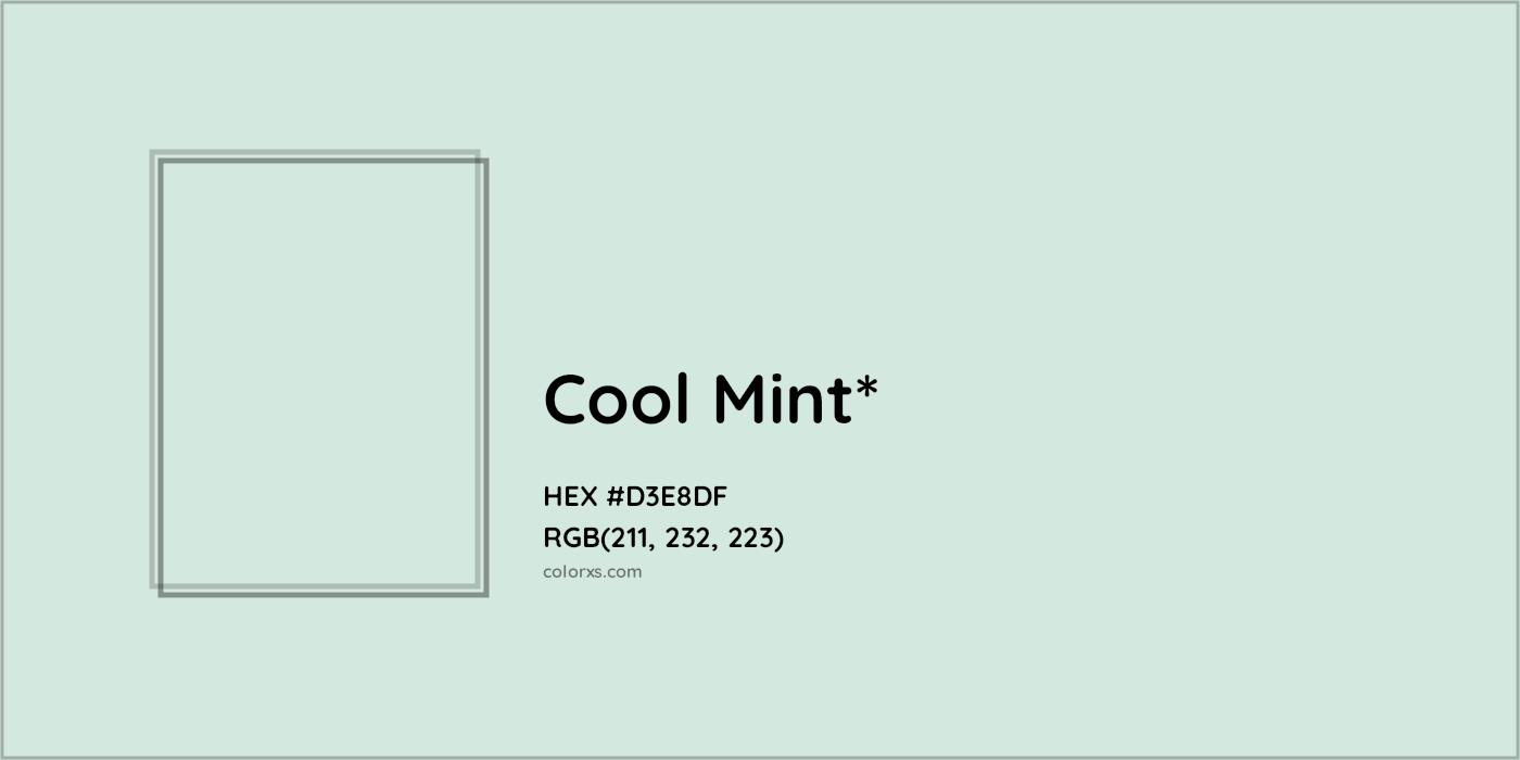 HEX #D3E8DF Color Name, Color Code, Palettes, Similar Paints, Images