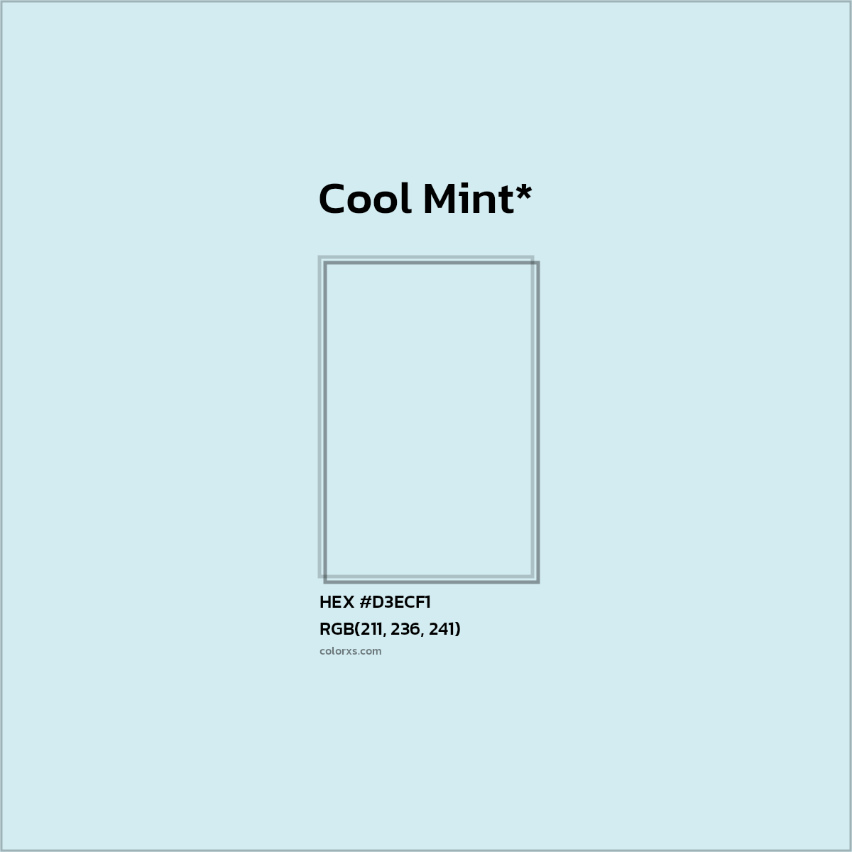 HEX #D3ECF1 Color Name, Color Code, Palettes, Similar Paints, Images
