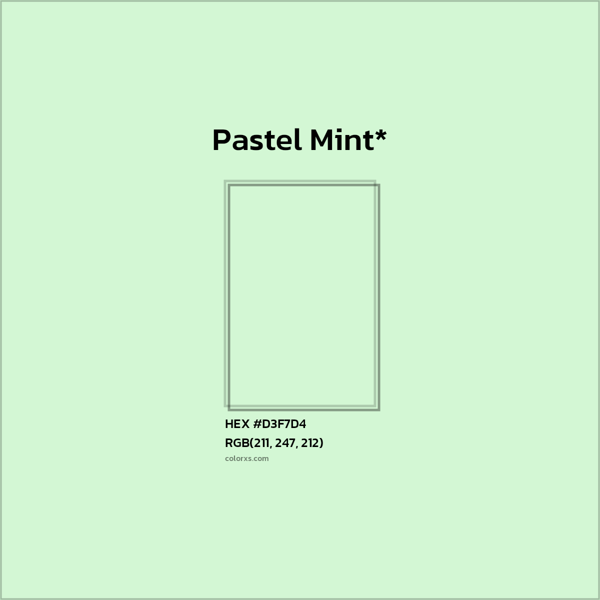 HEX #D3F7D4 Color Name, Color Code, Palettes, Similar Paints, Images