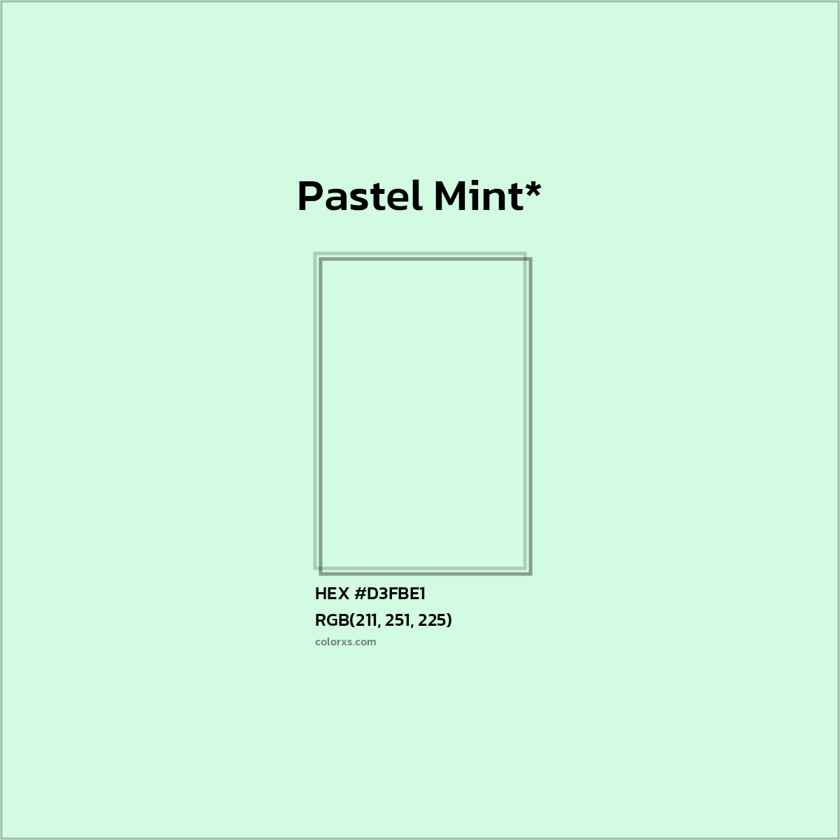 HEX #D3FBE1 Color Name, Color Code, Palettes, Similar Paints, Images