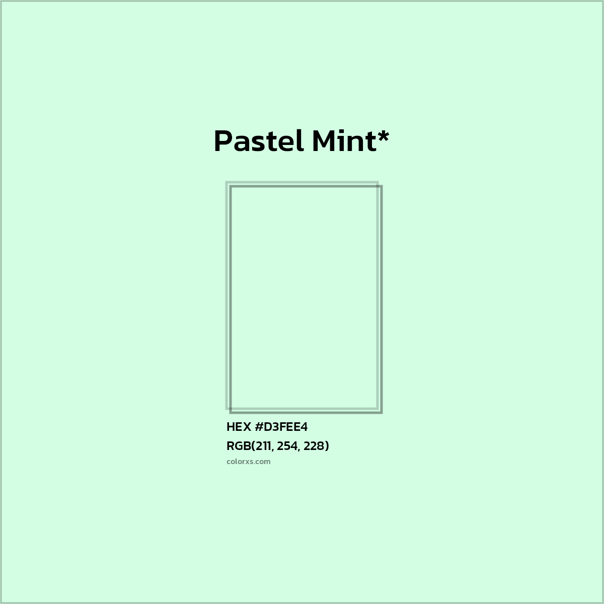 HEX #D3FEE4 Color Name, Color Code, Palettes, Similar Paints, Images