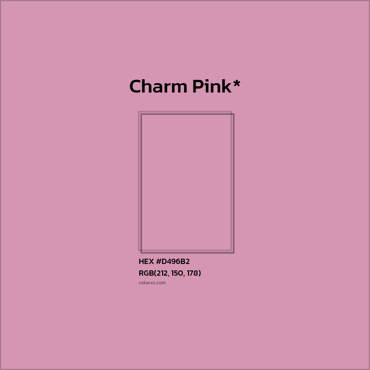 HEX #D496B2 Color Name, Color Code, Palettes, Similar Paints, Images