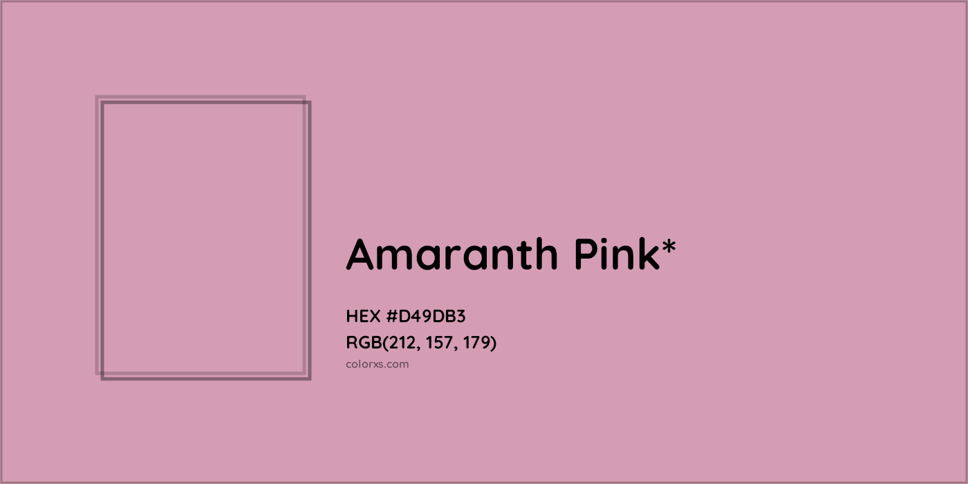HEX #D49DB3 Color Name, Color Code, Palettes, Similar Paints, Images