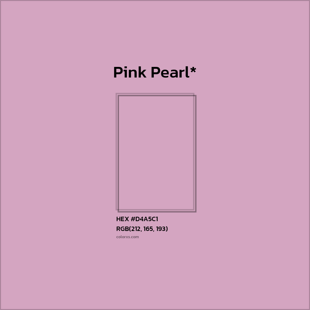 HEX #D4A5C1 Color Name, Color Code, Palettes, Similar Paints, Images