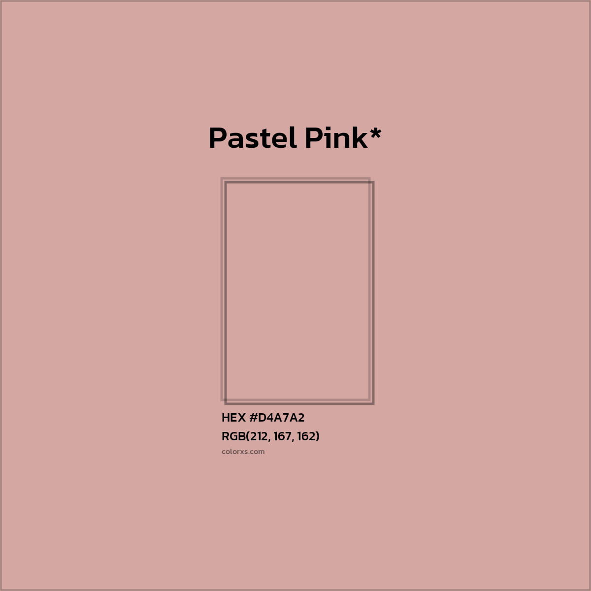 HEX #D4A7A2 Color Name, Color Code, Palettes, Similar Paints, Images