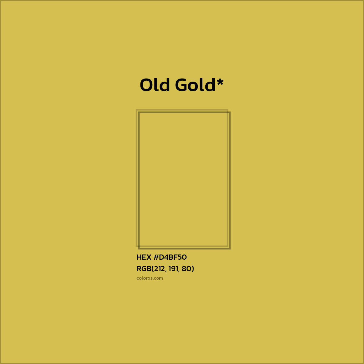 HEX #D4BF50 Color Name, Color Code, Palettes, Similar Paints, Images
