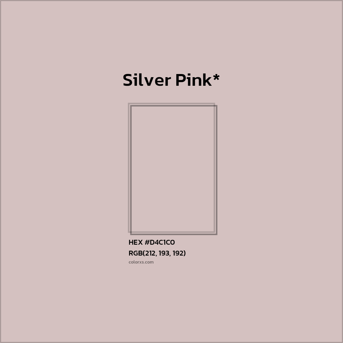 HEX #D4C1C0 Color Name, Color Code, Palettes, Similar Paints, Images