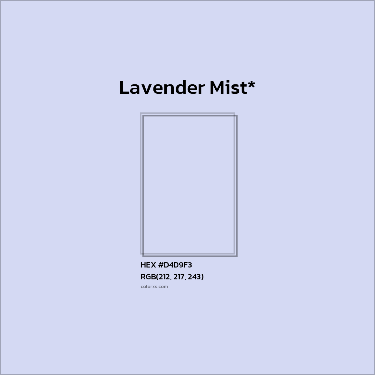 HEX #D4D9F3 Color Name, Color Code, Palettes, Similar Paints, Images
