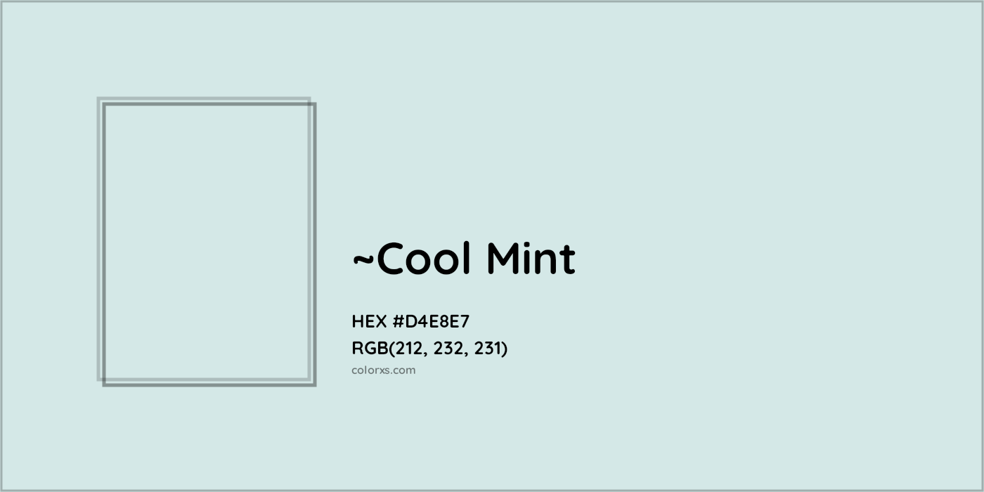 HEX #D4E8E7 Color Name, Color Code, Palettes, Similar Paints, Images