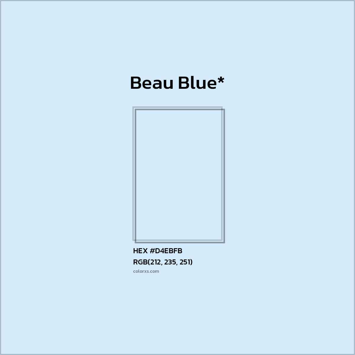 HEX #D4EBFB Color Name, Color Code, Palettes, Similar Paints, Images