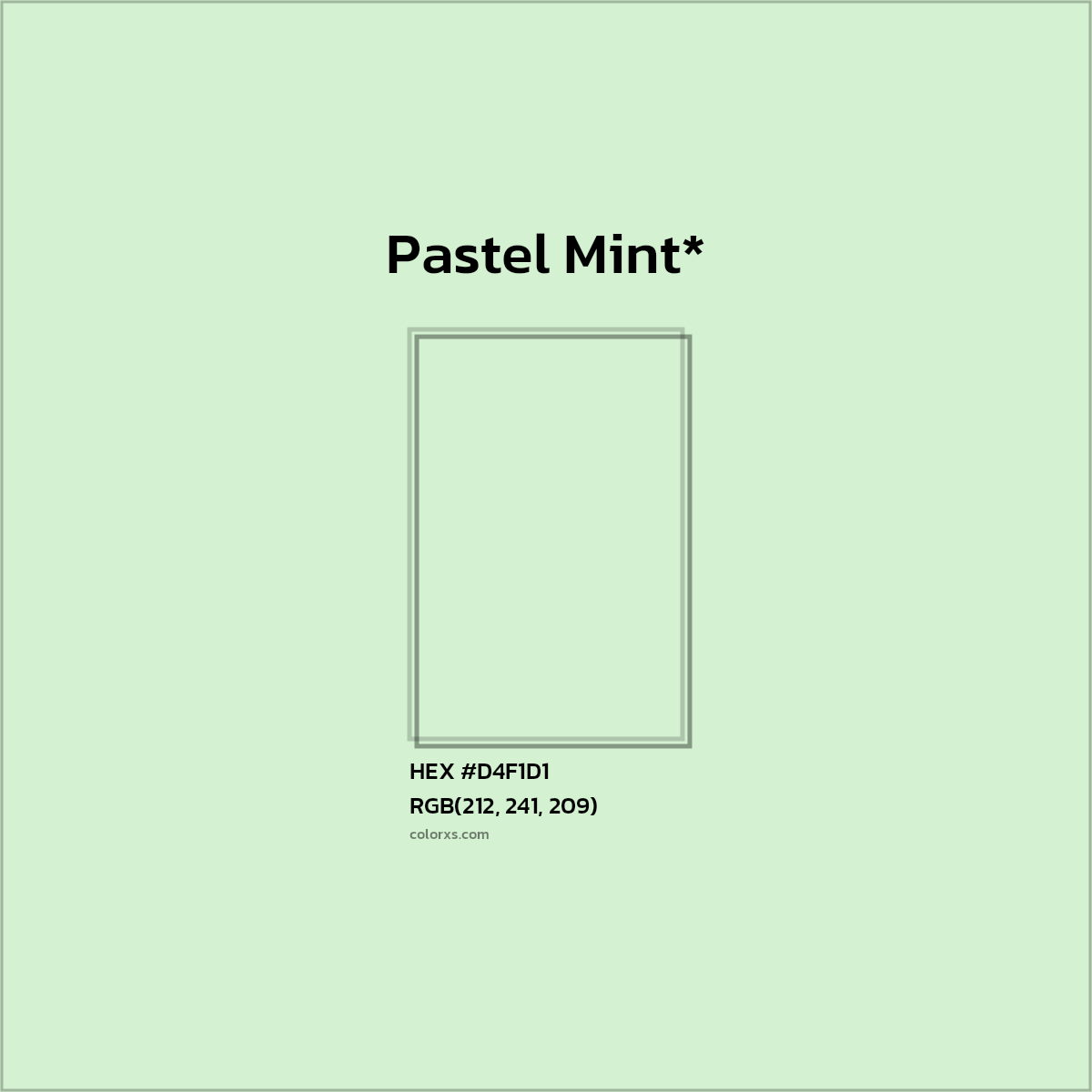 HEX #D4F1D1 Color Name, Color Code, Palettes, Similar Paints, Images