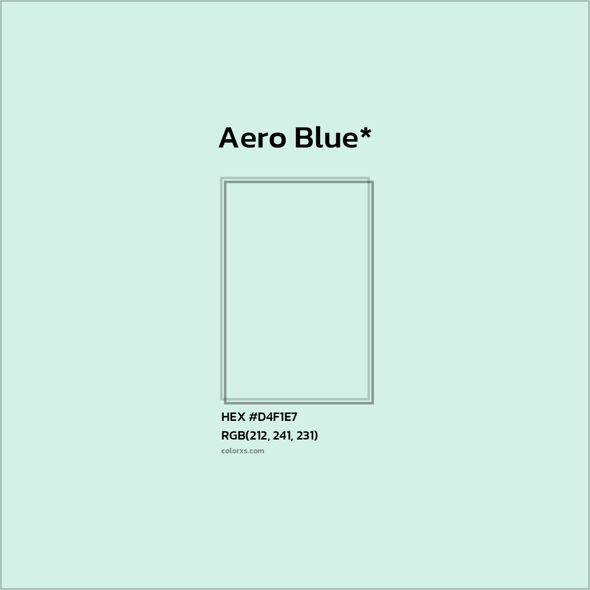 HEX #D4F1E7 Color Name, Color Code, Palettes, Similar Paints, Images