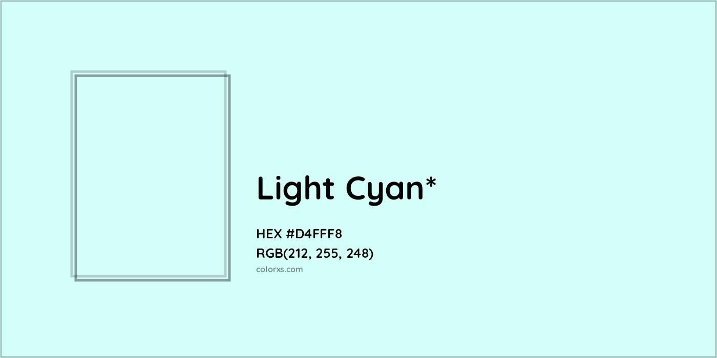 HEX #D4FFF8 Color Name, Color Code, Palettes, Similar Paints, Images