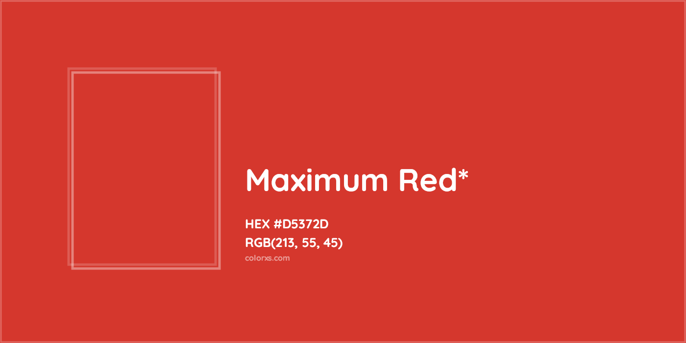 HEX #D5372D Color Name, Color Code, Palettes, Similar Paints, Images
