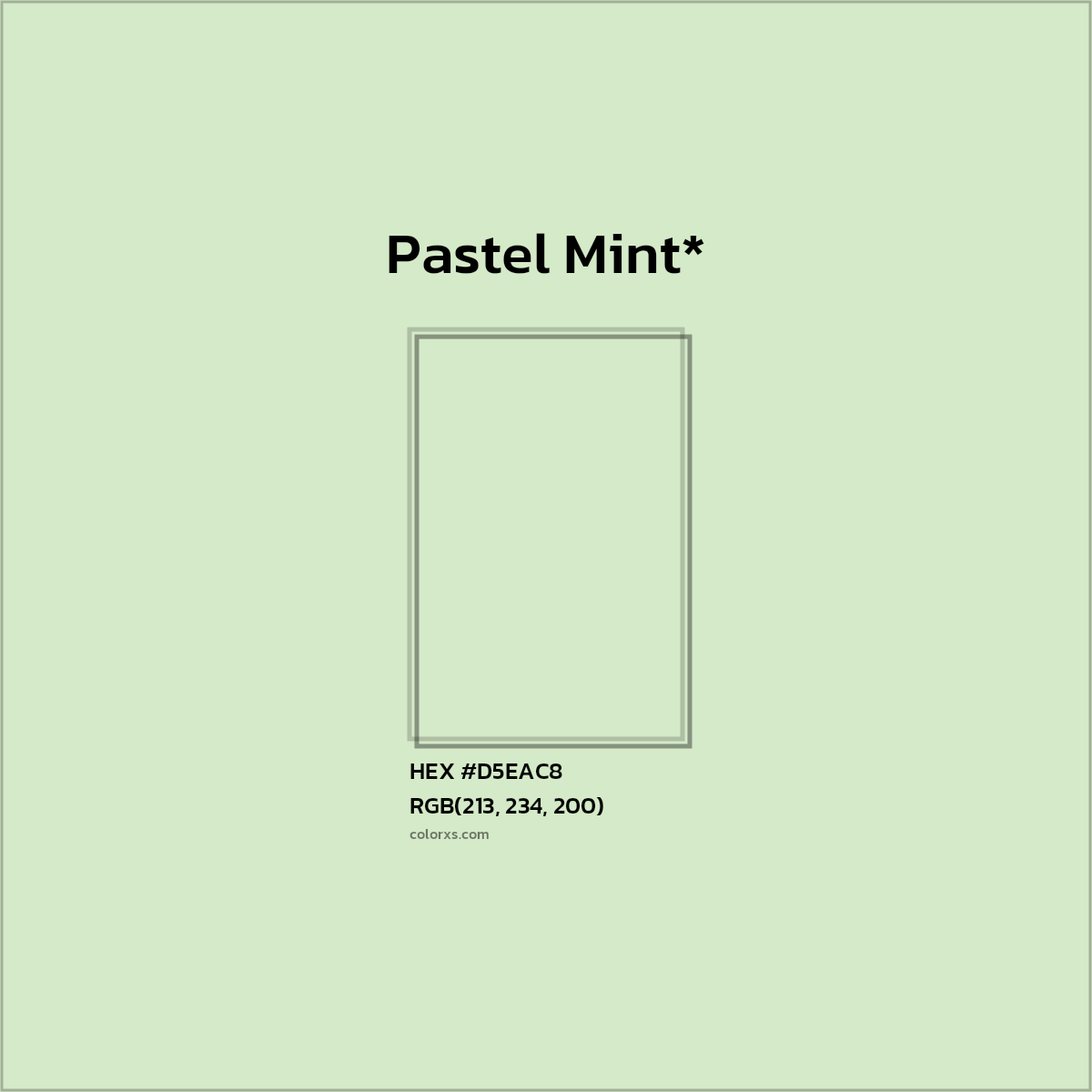 HEX #D5EAC8 Color Name, Color Code, Palettes, Similar Paints, Images