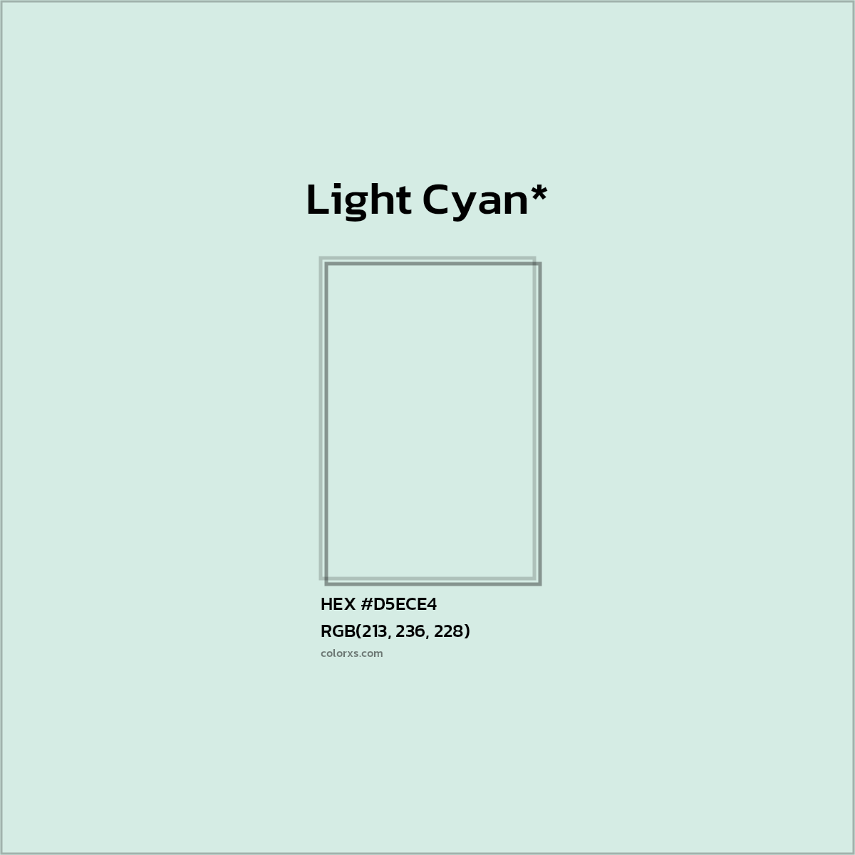HEX #D5ECE4 Color Name, Color Code, Palettes, Similar Paints, Images
