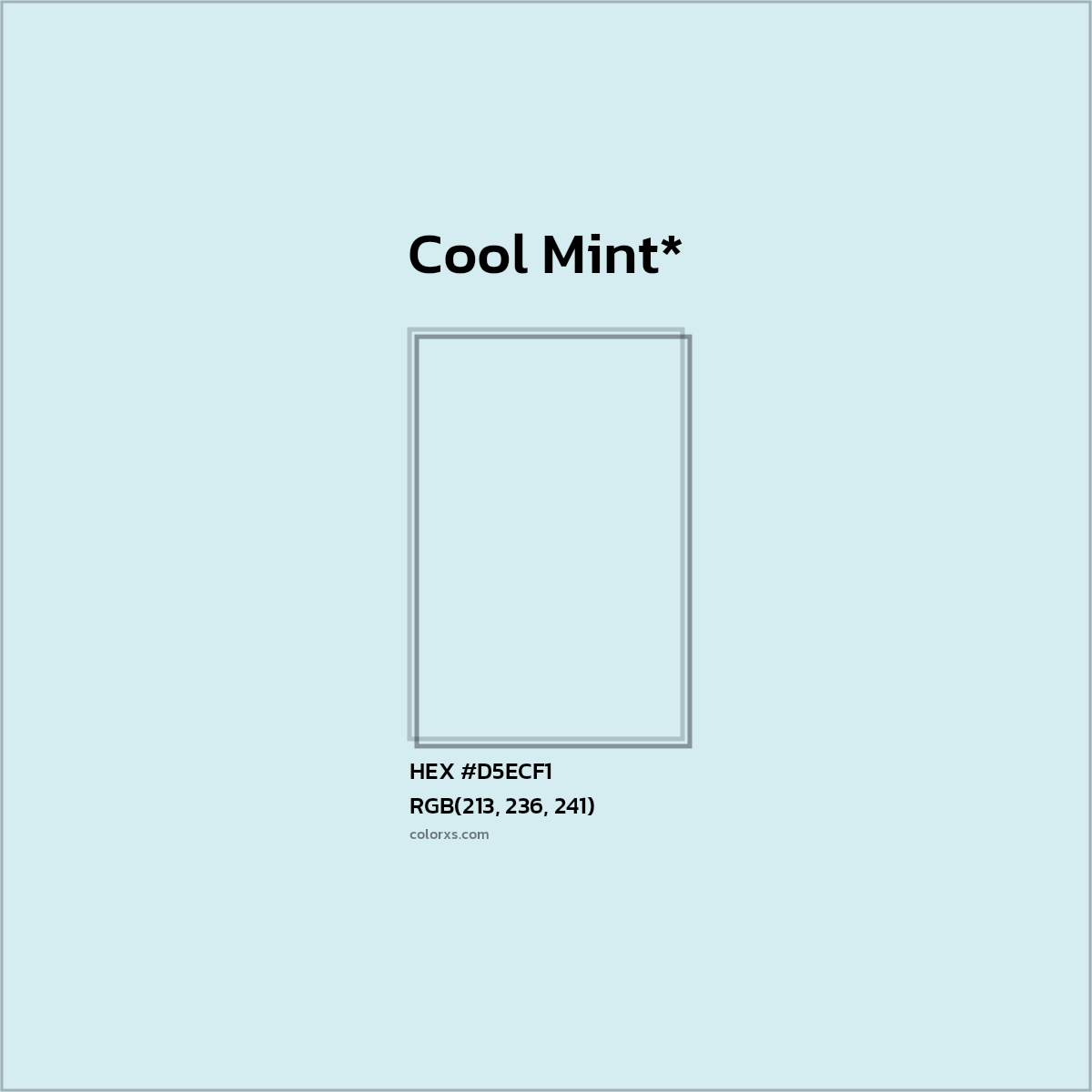 HEX #D5ECF1 Color Name, Color Code, Palettes, Similar Paints, Images
