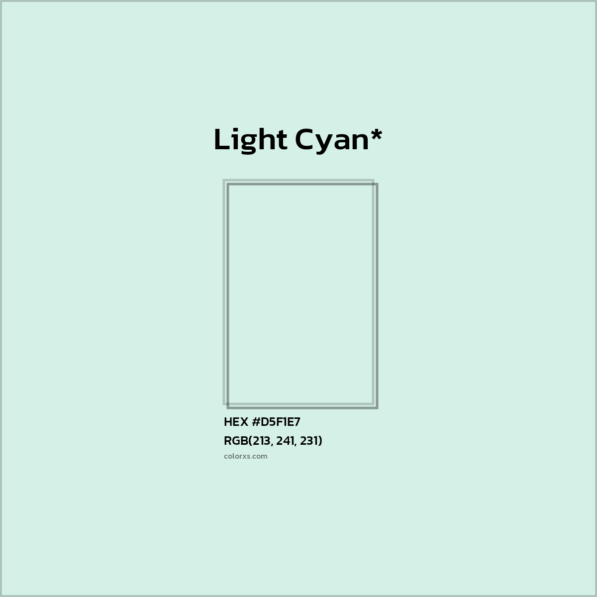 HEX #D5F1E7 Color Name, Color Code, Palettes, Similar Paints, Images