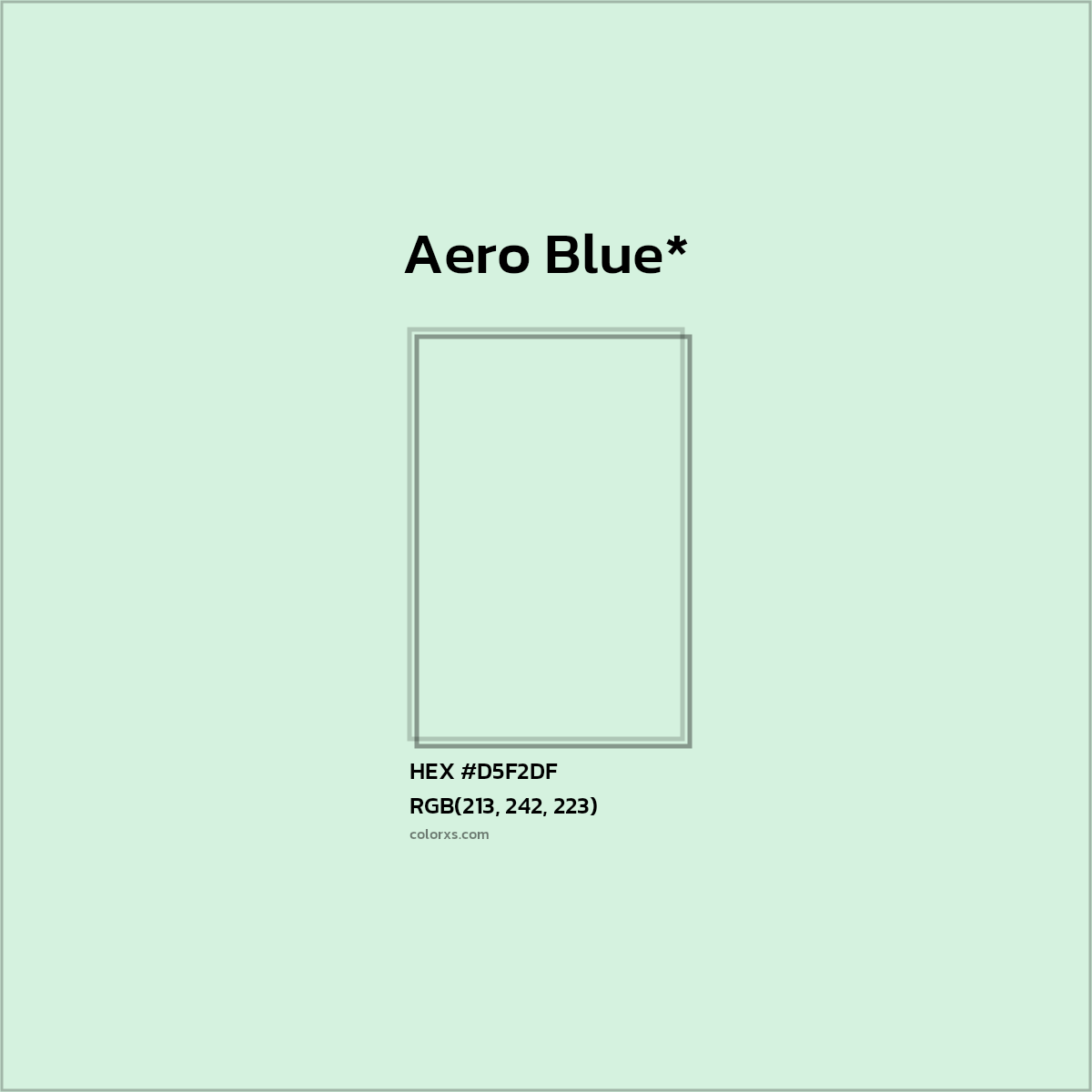 HEX #D5F2DF Color Name, Color Code, Palettes, Similar Paints, Images