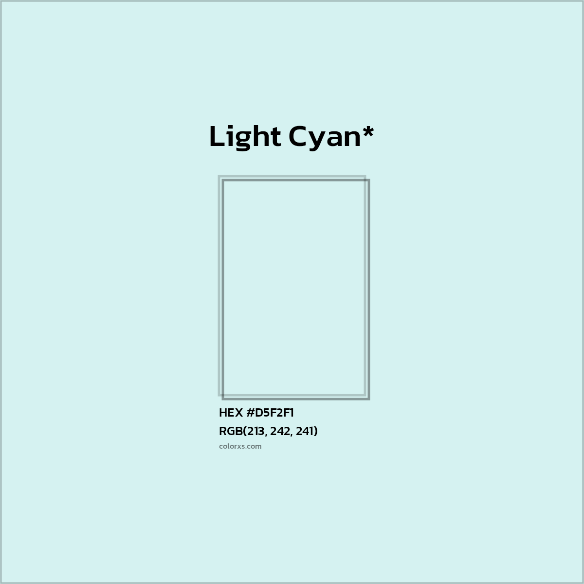 HEX #D5F2F1 Color Name, Color Code, Palettes, Similar Paints, Images