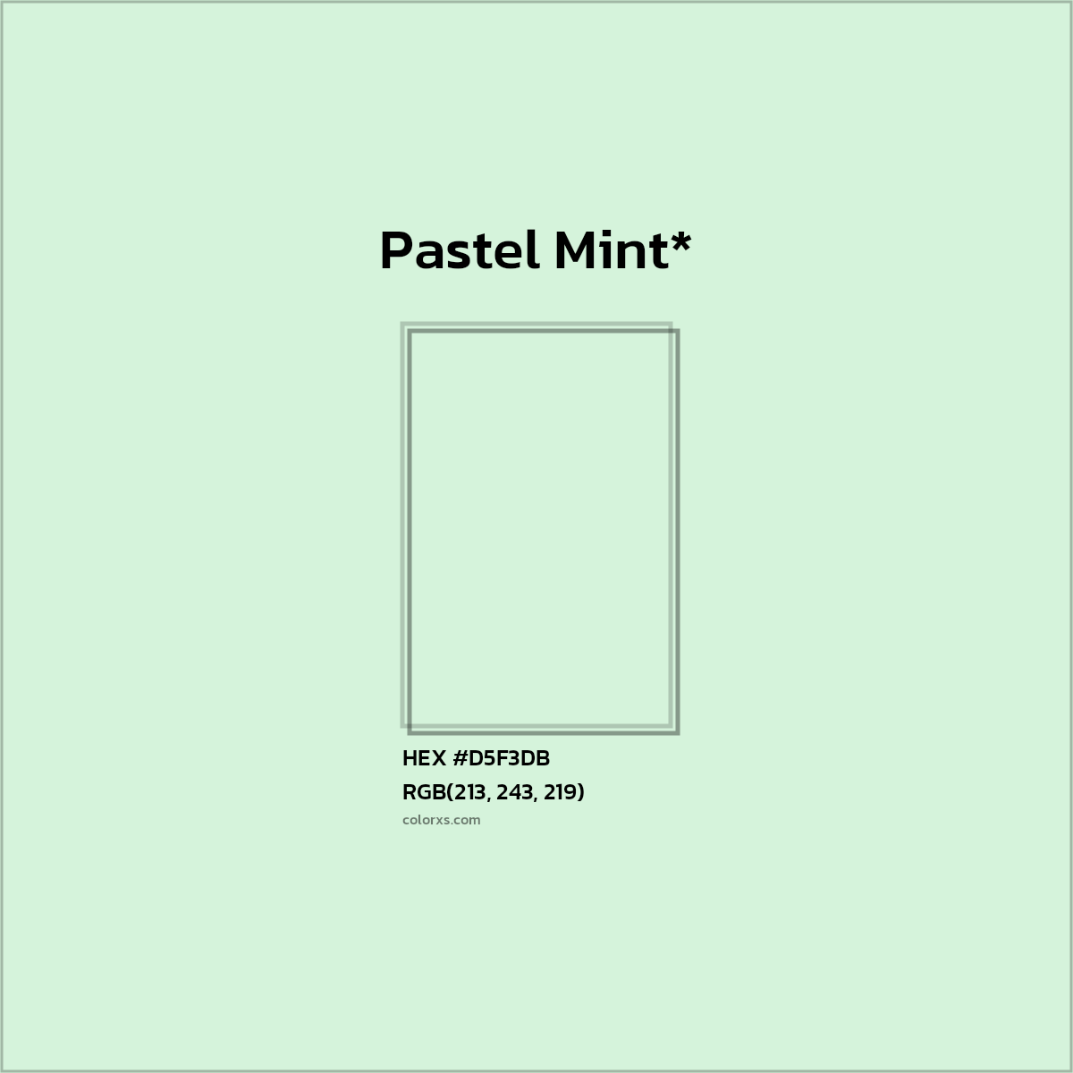 HEX #D5F3DB Color Name, Color Code, Palettes, Similar Paints, Images