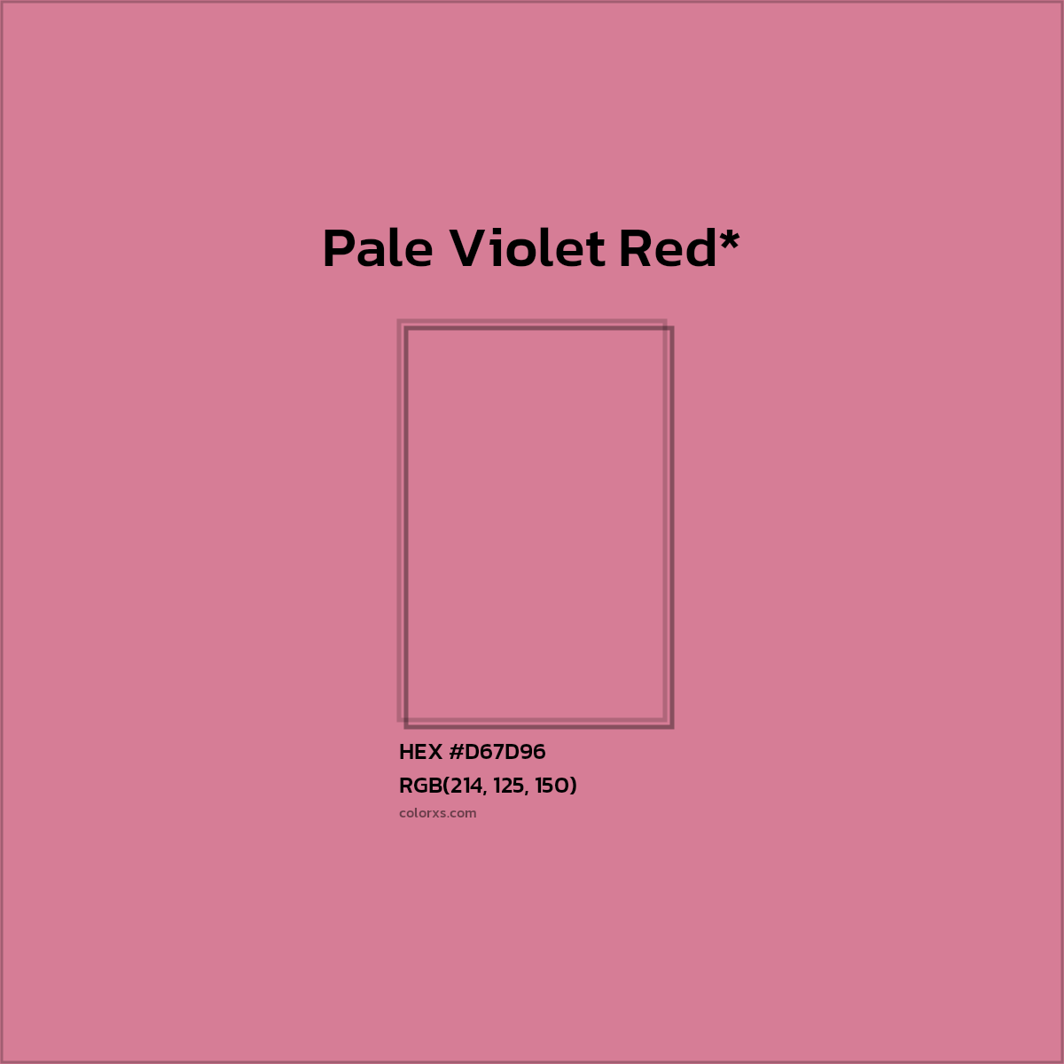 HEX #D67D96 Color Name, Color Code, Palettes, Similar Paints, Images