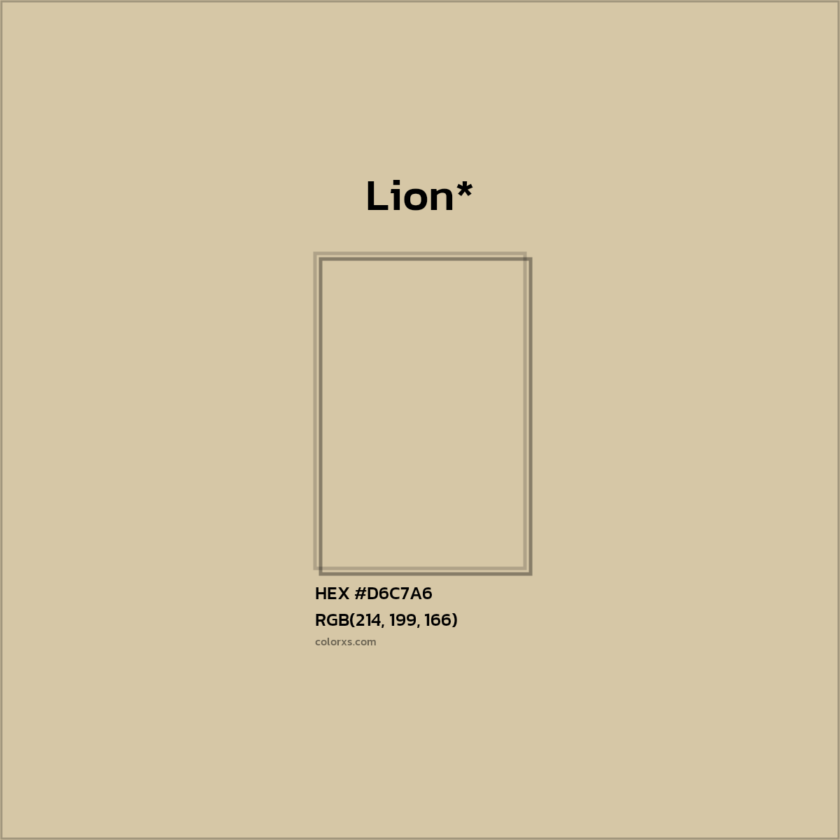 HEX #D6C7A6 Color Name, Color Code, Palettes, Similar Paints, Images