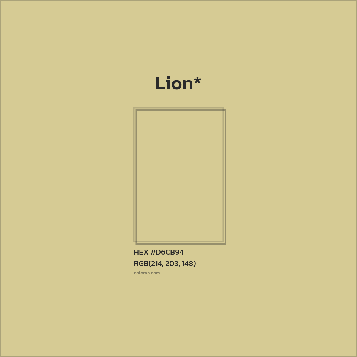 HEX #D6CB94 Color Name, Color Code, Palettes, Similar Paints, Images