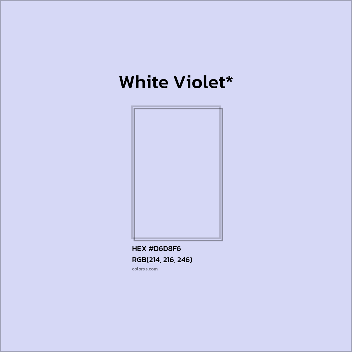 HEX #D6D8F6 Color Name, Color Code, Palettes, Similar Paints, Images