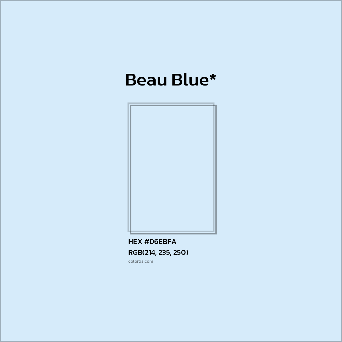 HEX #D6EBFA Color Name, Color Code, Palettes, Similar Paints, Images