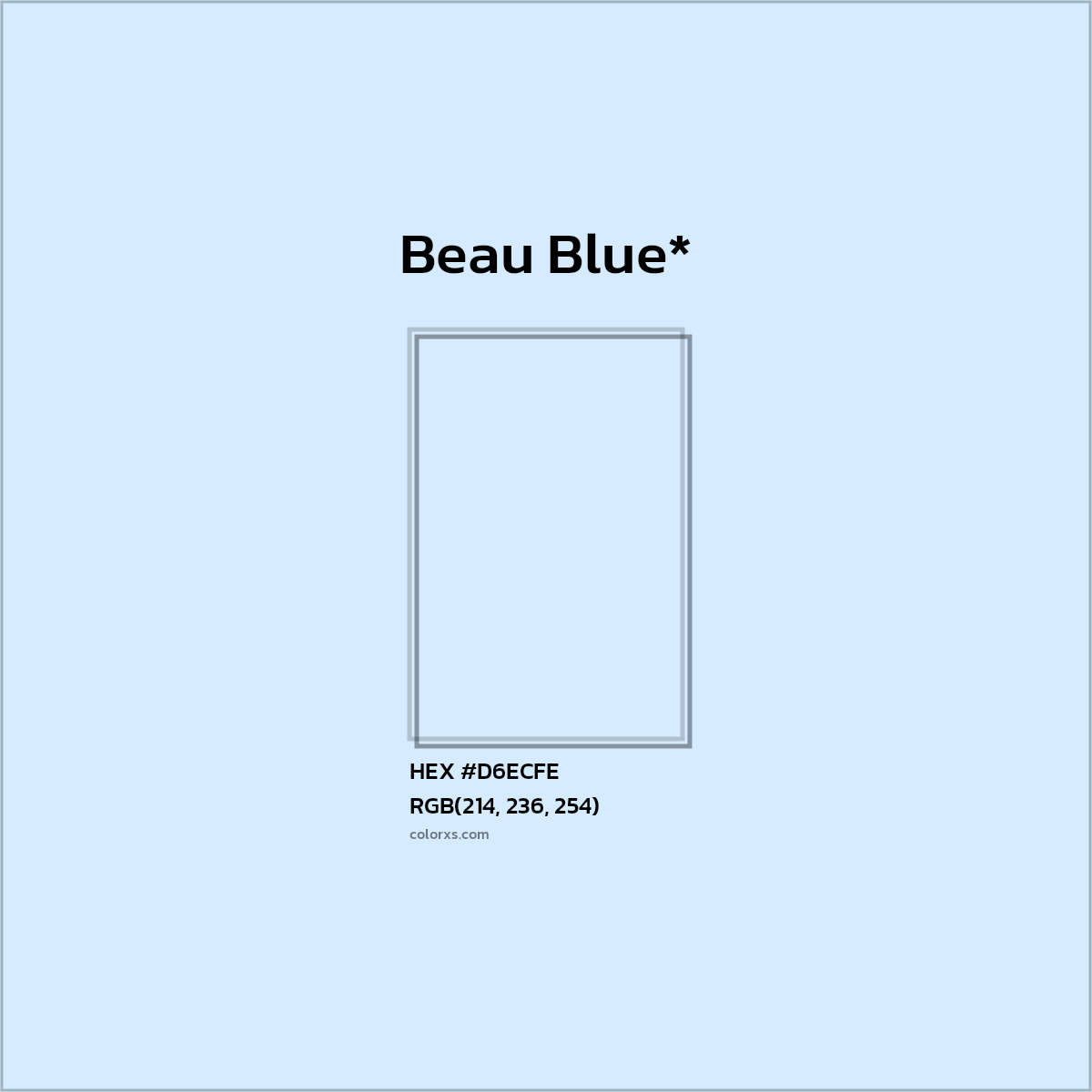 HEX #D6ECFE Color Name, Color Code, Palettes, Similar Paints, Images