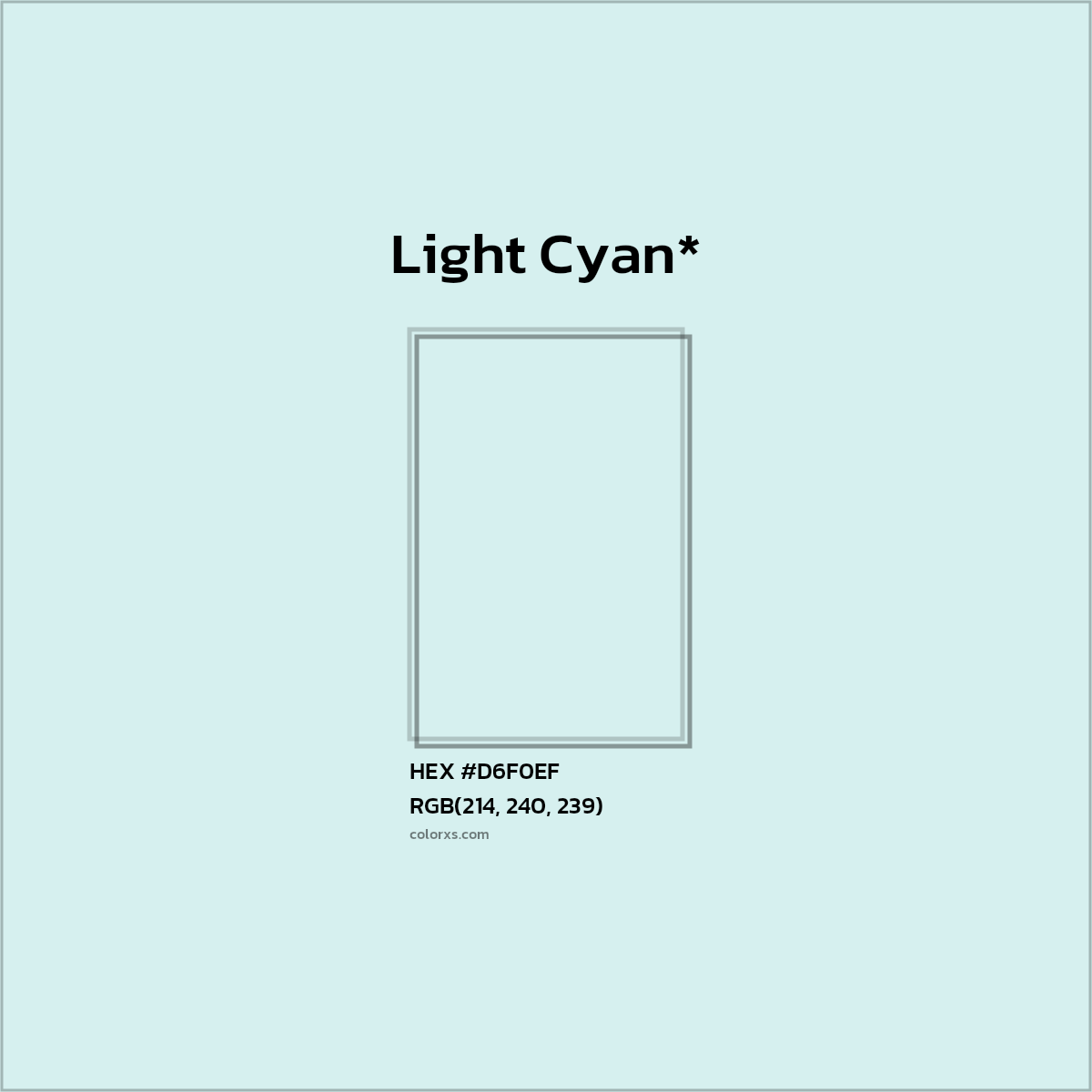 HEX #D6F0EF Color Name, Color Code, Palettes, Similar Paints, Images