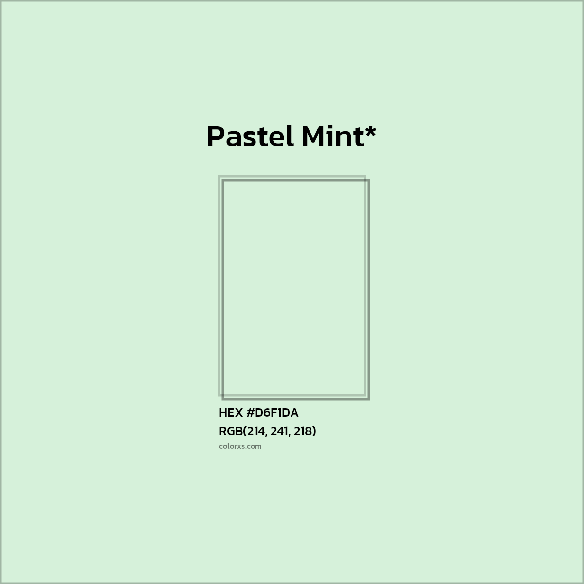 HEX #D6F1DA Color Name, Color Code, Palettes, Similar Paints, Images