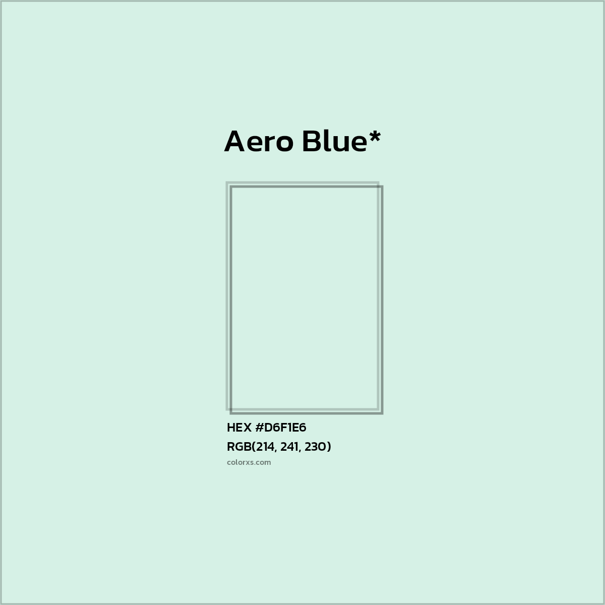 HEX #D6F1E6 Color Name, Color Code, Palettes, Similar Paints, Images