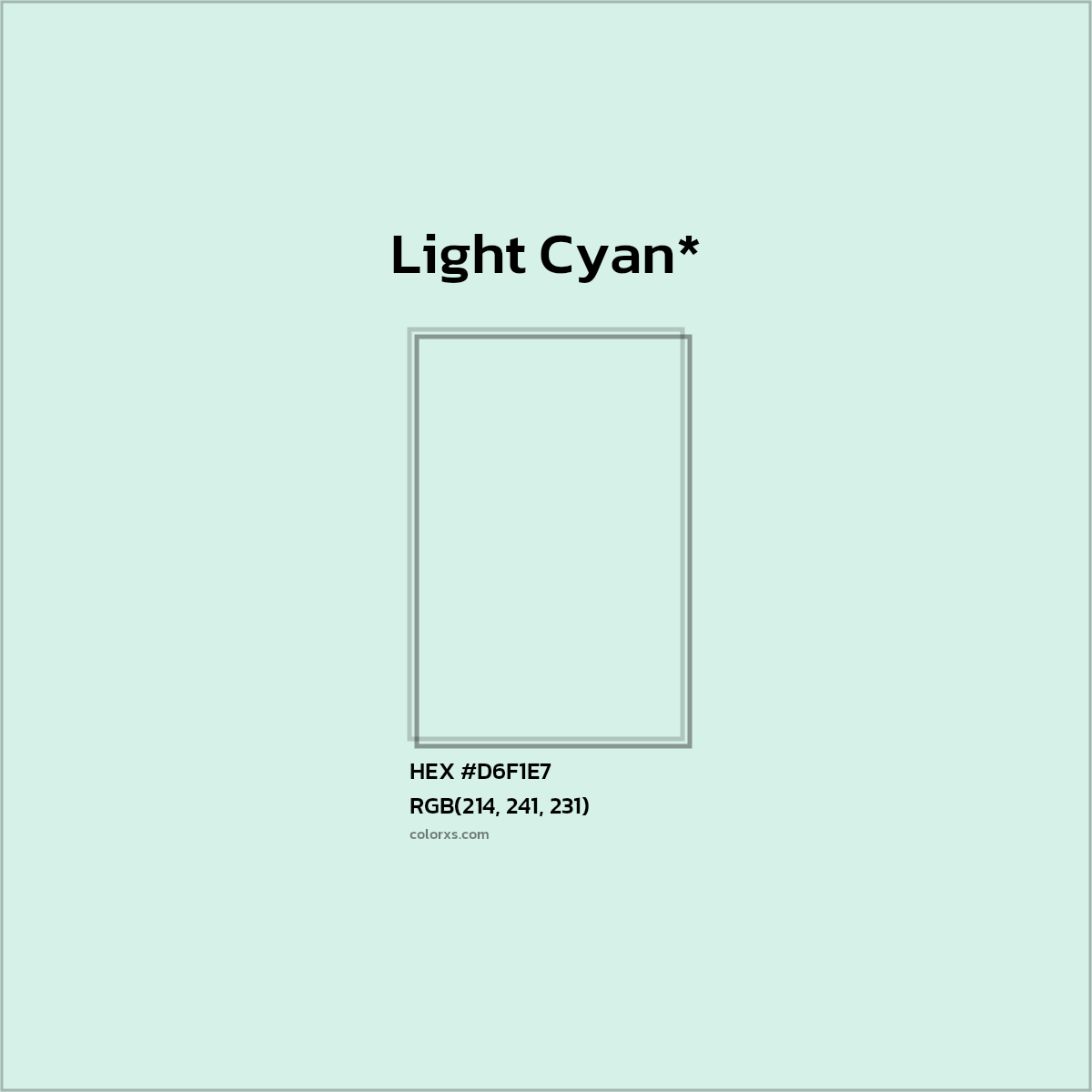 HEX #D6F1E7 Color Name, Color Code, Palettes, Similar Paints, Images