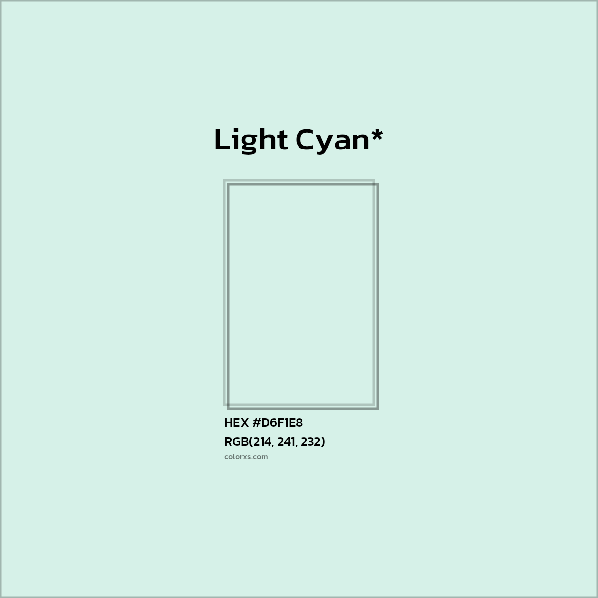 HEX #D6F1E8 Color Name, Color Code, Palettes, Similar Paints, Images