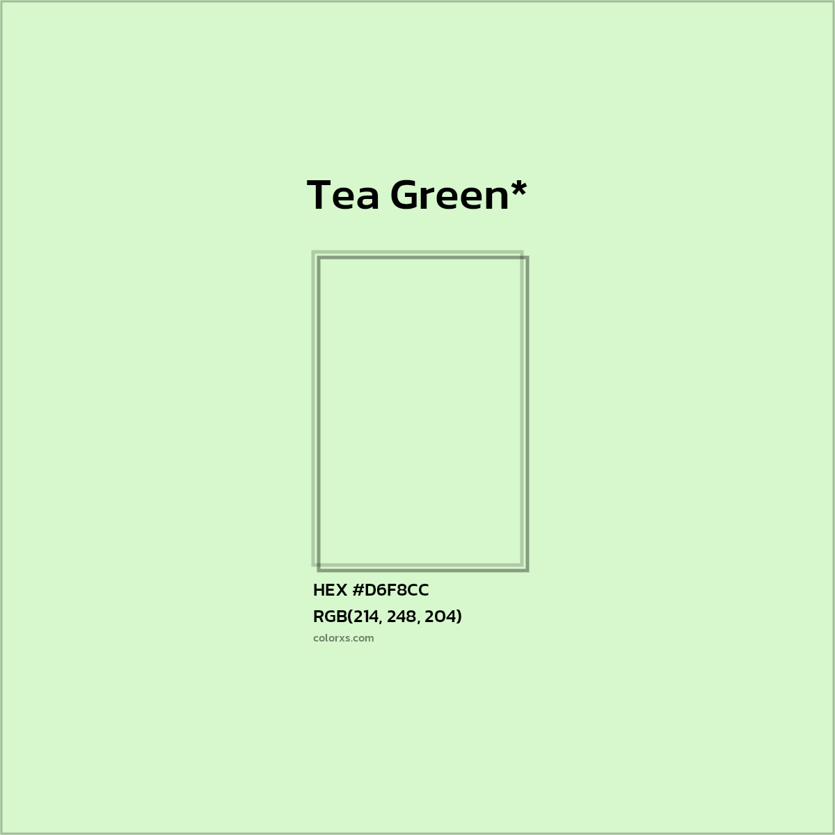 HEX #D6F8CC Color Name, Color Code, Palettes, Similar Paints, Images
