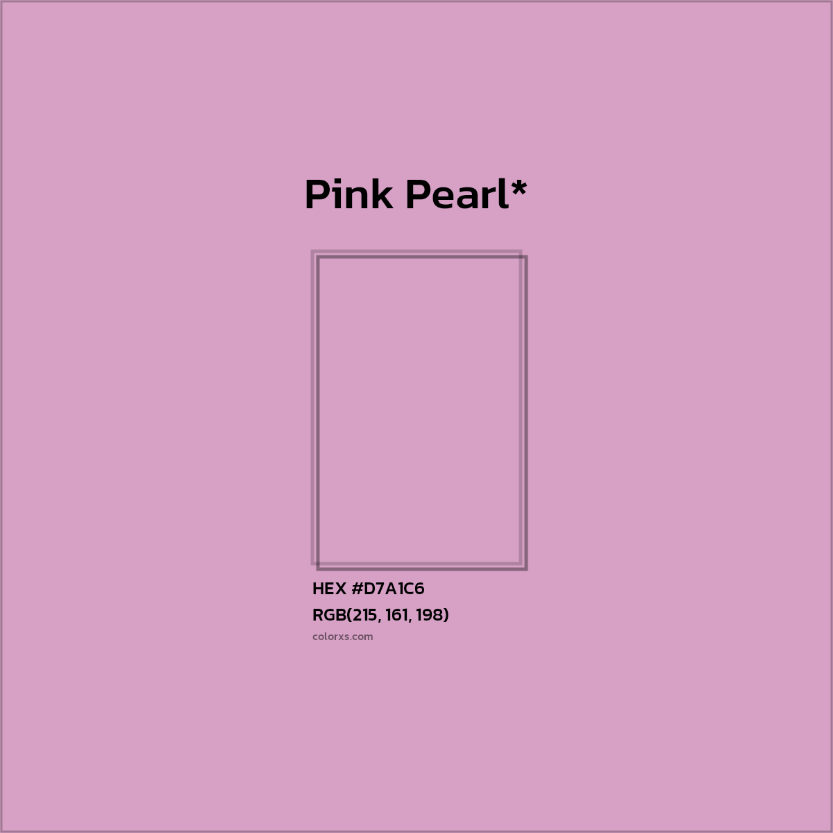 HEX #D7A1C6 Color Name, Color Code, Palettes, Similar Paints, Images