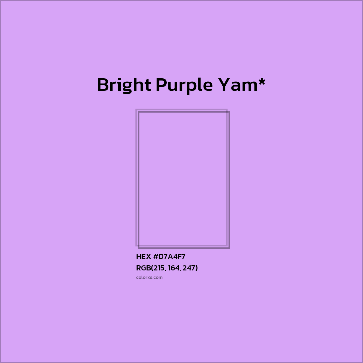 HEX #D7A4F7 Color Name, Color Code, Palettes, Similar Paints, Images