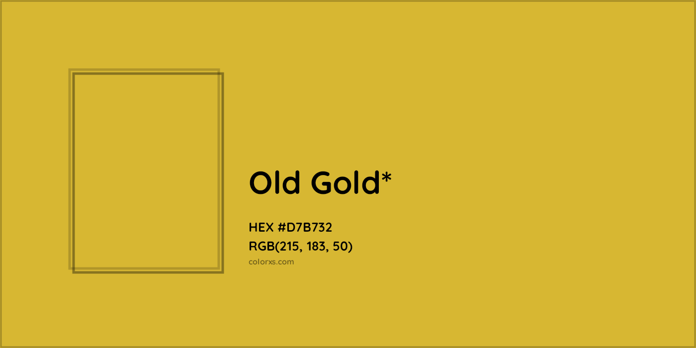 HEX #D7B732 Color Name, Color Code, Palettes, Similar Paints, Images