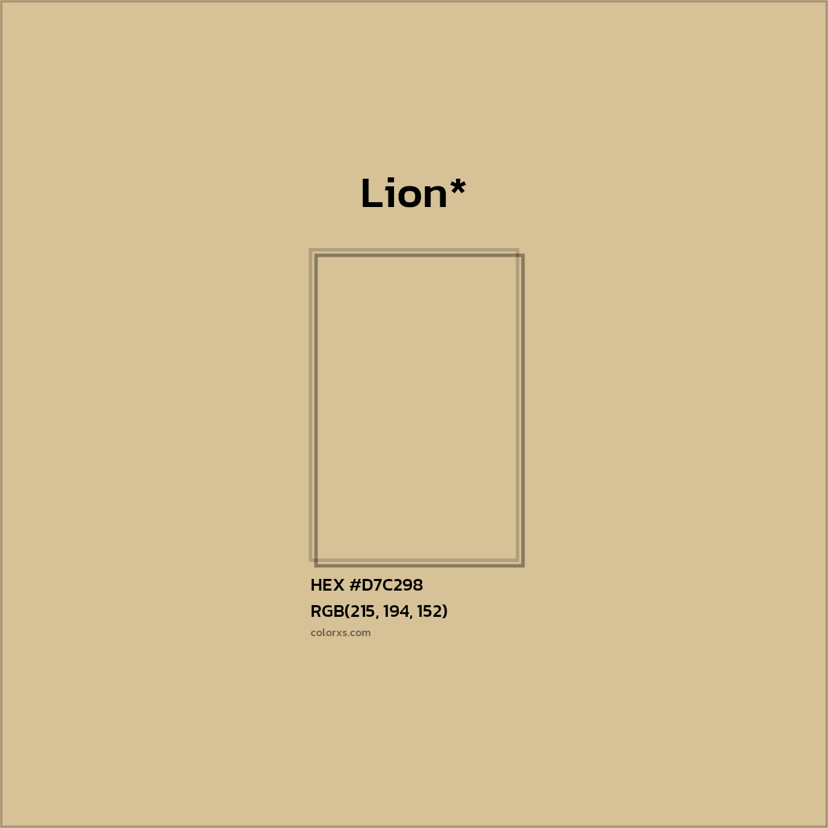 HEX #D7C298 Color Name, Color Code, Palettes, Similar Paints, Images